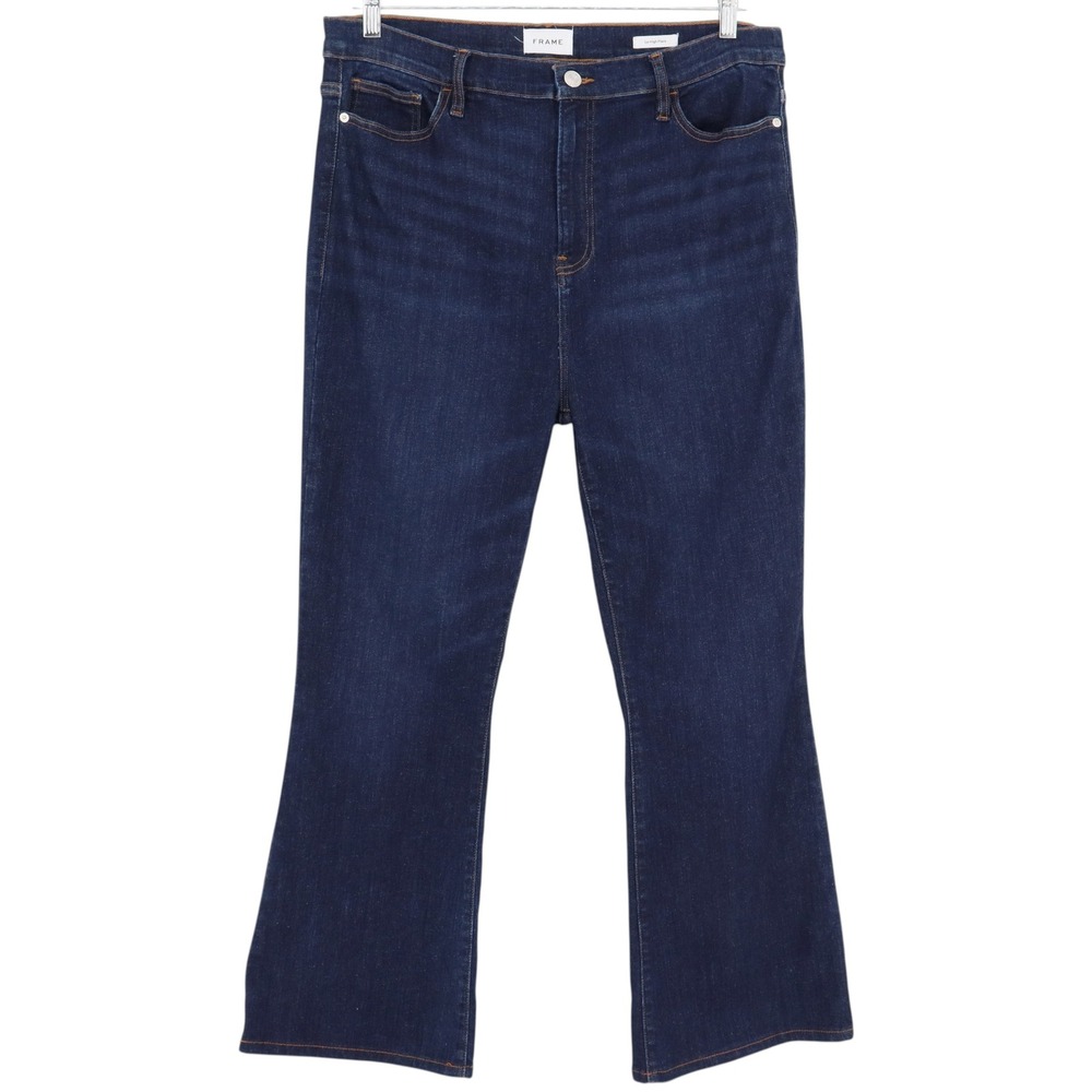 Frame Le High Flare Jeans Size 34 Fawcett Dark Wash High Rise Denim LHF291